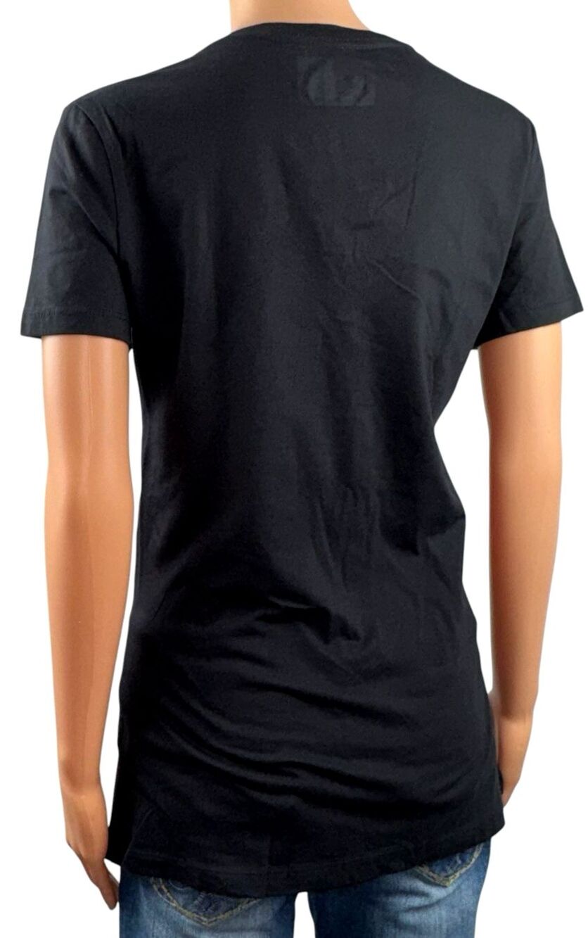 Anaheim Ducks Womens Large Majestic Black T-Shirt V-Neck Short Sleeve NHL New - Picture 2 of 5
